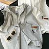 Damen Frühling/Sommer Ärmellose Kapuzenweste Koreanischer Stil Reißverschluss-Vorderseite Strickjacke Jacke