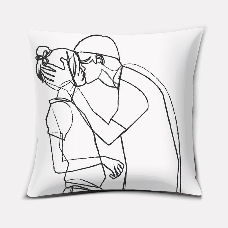 Buy Messy Line Art Pillow Case Home Decor Pillow Case Cushion Size 45cm