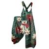 Women's Summer Overalls Floral Print Vintage Jumpsuit (Non-Adjustable Straps)