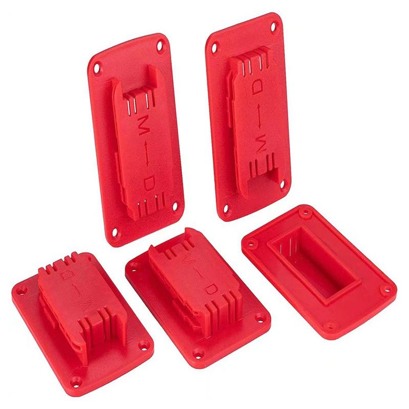 Battery Mount Holder 5X Battery Power Drill Tools Wall Storage Mounts Easy To Install 18V Battery Holder Fixed Bracket