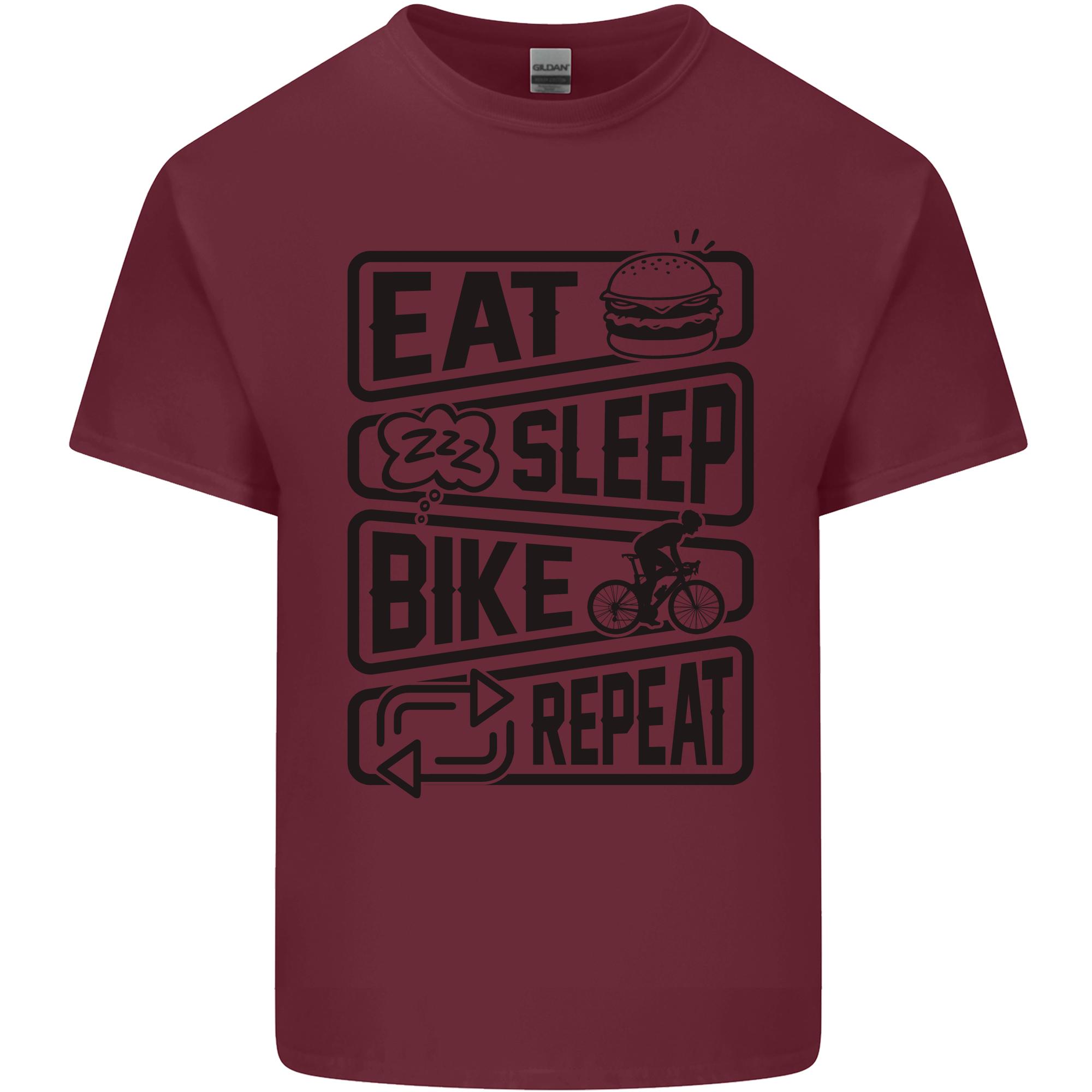 Cycling Eat Sleep Bike Repeat Funny Bicycle Unisexs Light Cotton TShirt S