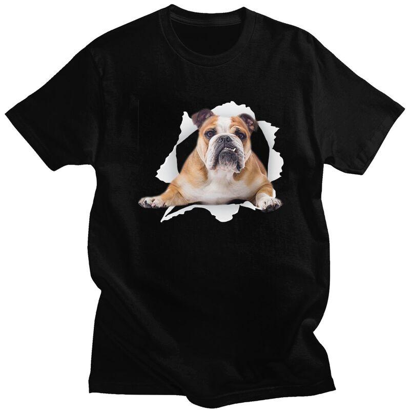 

Custom English Bulldog T Shirts Men Pure Cotton Tee Tops Tshirt Fashion T-shirt Clothing - Men s Summer Cotton Graphic Tee 5XL