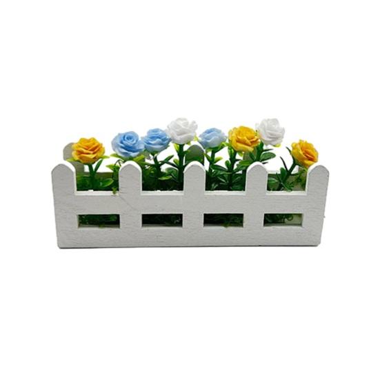 Miniatur Blumen Zaun Pflanzkasten Mini Hochbeet Figure Modell 1/12 Maßstab Puppenhaus Feengarten Dekoration Zubehör