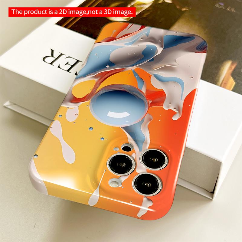2DFlat Vibrant Splash Sphere Art Phone Case All inclusive film hard iPhone case, compatible with iPhone 18 Pro Max 17 16 15 14 13 12 11