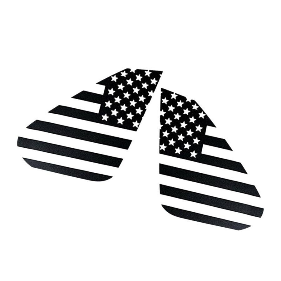 2x Matte Black Rear Window Sticker USA Flag Graphic Decal For Toyota RAV4 19-21