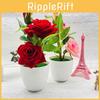 Flower Artificial Elegant Rose Potted Plant Bonsai For Home Celebration And Gift