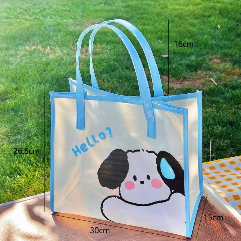 Ins Summer Girls Jelly Bag Cartoon Bear Transparent Shoulder Bag Waterproof Beach Bag Student Travel Handbag