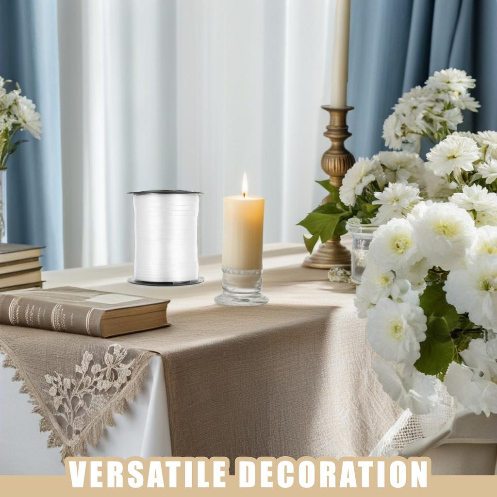 500 Yards Sturdy White Pe Balloon Ribbon for Wedding Decor Balloon Strings Party Streamers Present Wrapping Bouquet Wrapping DIY