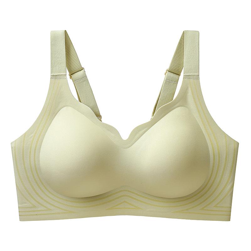 Liquid elastane lift non-magnetic bra upper support gathering breathable latex inner cup non-marking nude jelly bra