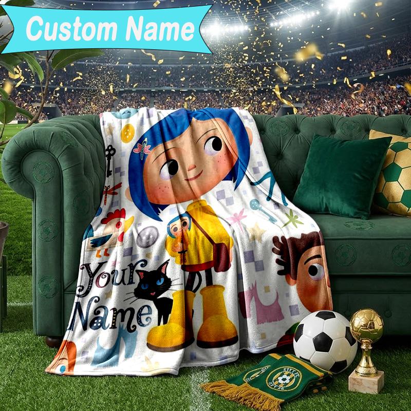 Custom Name Blanket Mystery Coraline's World Blanket Bedding Blanket for Travel, Camping, Living Rooms, Offices, Sofas, Fan Christmas gift