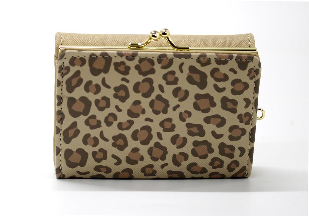 Aldi Tri-fold Wallet with Clasp, Animal Design, Hello Kitty, Beige, HK79-2BE