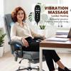 High Back Vibration Massage Office Chair with Footrest, Heated, Grey