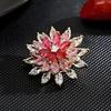 Jewelry Rotating Snowflake Brooch Rhinestone Floral Badge Vintage Flower Lapel Pin  Gift