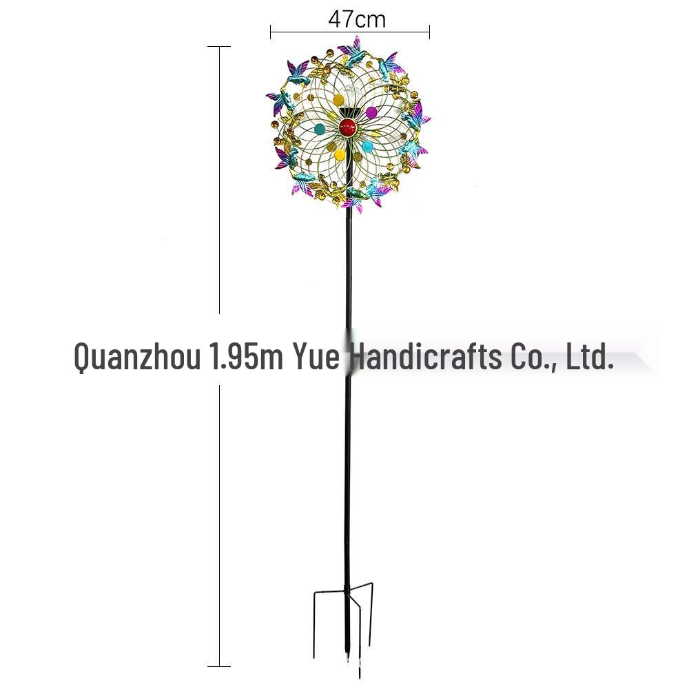 Rotating Double-Sided Hummingbird Iron Windmill for Garden, Courtyard, Villa & Terrace Decoration