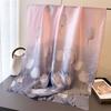 Spring and summer thin print simulation silk brocade sunscreen gold bottom peony silk scarf long scarf shawl versatile headscarf scarf