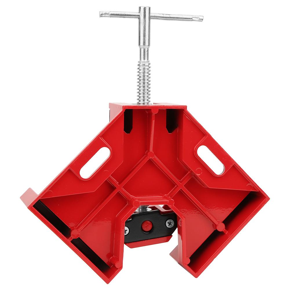 90 Degree Corner Right Angle Clamp T Handle Vice Grip Woodworking Quick Fixture (Red)