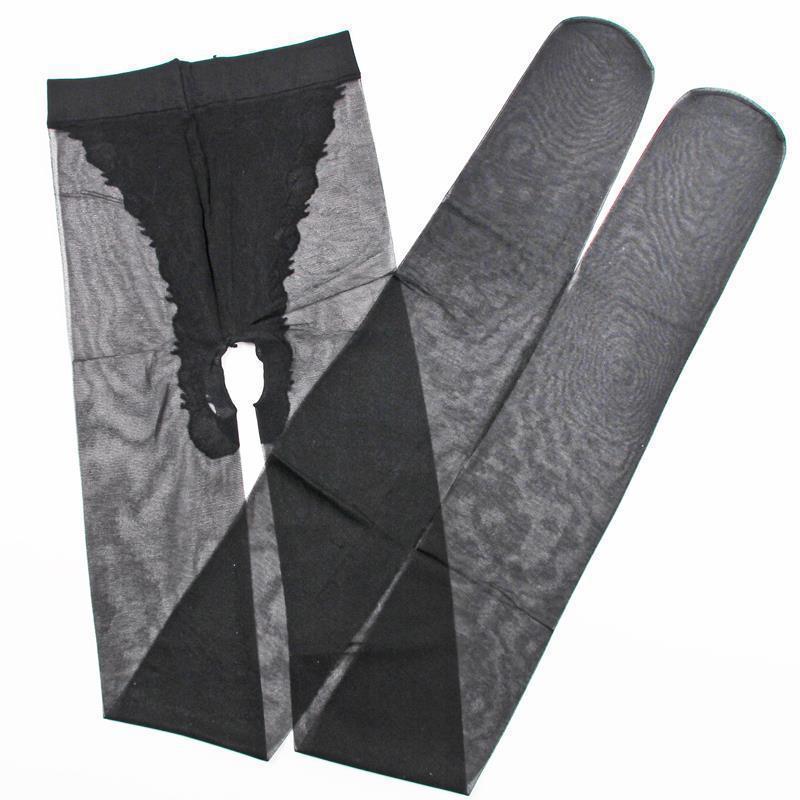 Sex Unterwäsche Damen sexy Perspektive Strumpfhose Schmetterling Jacquard Sex Strümpfe offener Schritt frei schwarze Strümpfe