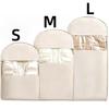 Space Saving Hanging Garment Bag with Self Compression Zipper Transparent Visible Dust Cover for Down Coat Closet Storage