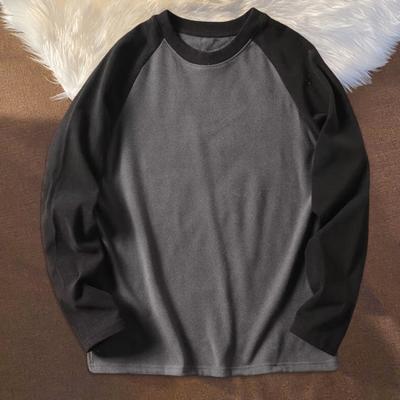 Sudadera de retazos para hombre, jersey de gran tamaño, cuello redondo, clásica, para otoño e invierno, suave, cálida, holgada, informal