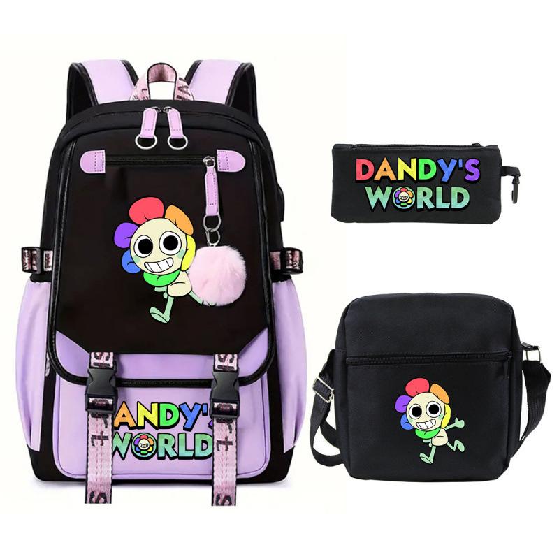 Game Merchandise Elementary And Secondary School Students Fashion Schoolbags Children'S Backpacks Three-Piece Set