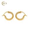 18K Solid Gold Twisted Hoop Earrings Women's Wedding Luxury Real Gold Rope Huggie Hoops Minimalist Braided Fine Jewelry Circle