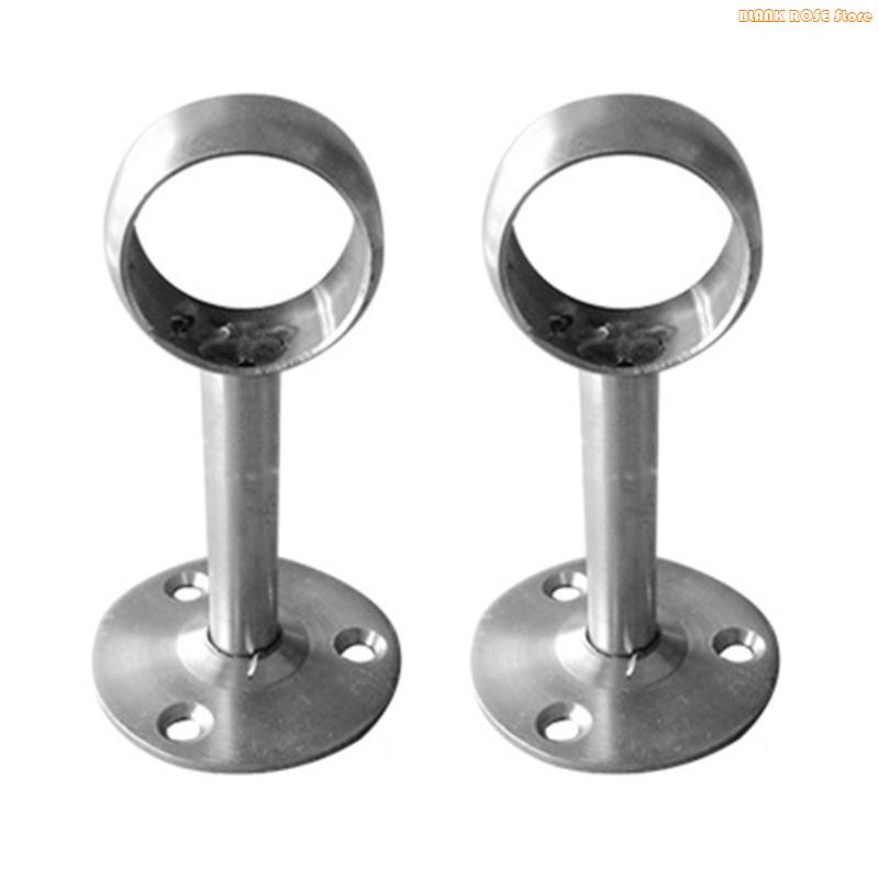 K1AE 2Pcs Home Hanging Rod Support Socket Closet Pole Sockets Flange Rod Holder