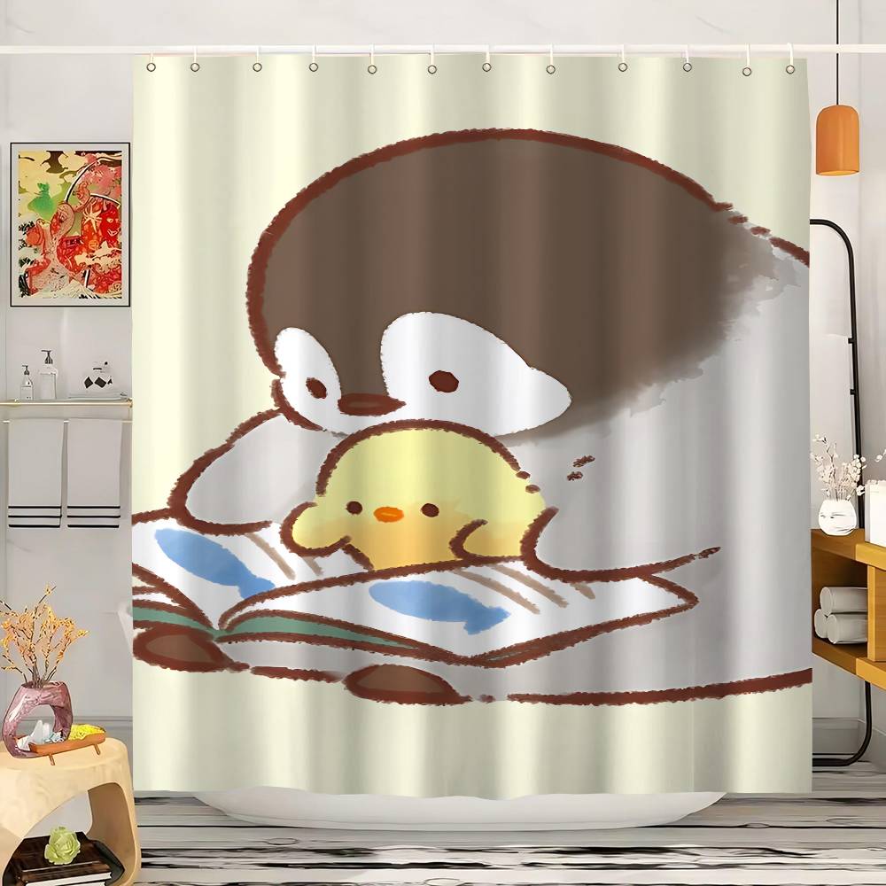 

Koupen Chan 1Pc Pattern Shower Curtain Plus Hooks Waterproof Machine Washable Polyester Fabric Abstract 90x180 cm