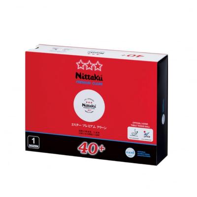 Nittaku Table Tennis Ball 3 Star Premium Clean 1 Dozen NB1701 White 40mm