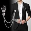 Men's Fashion Suit Brooch Simple Diamond Tassel Metal Wedding Dress Suit Brooch Collar Pin