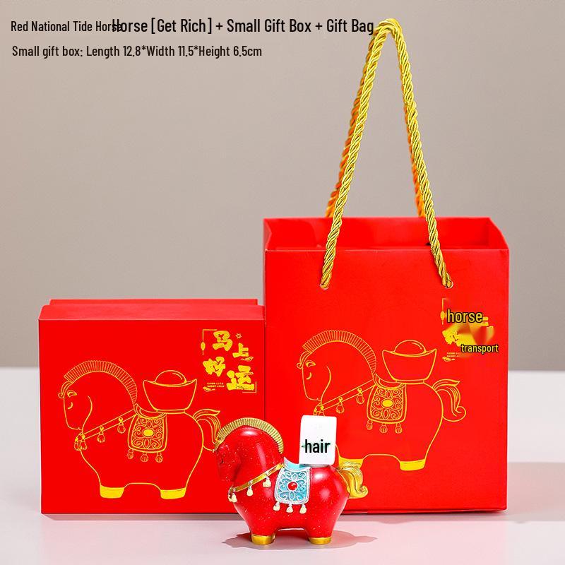 Creative Red Horse Mascot Figurine for Office or Living Room Decoration - Instantly Attracts Wealth