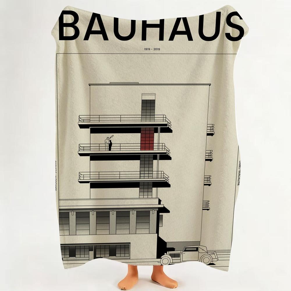 Coperta in Flanella Stile Bauhaus Adatta per Divano Soggiorno Camera da Letto
