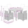 Vidaxl 5-Cz. Garden Furniture Set With Cushions, Grey, Poly Rattan