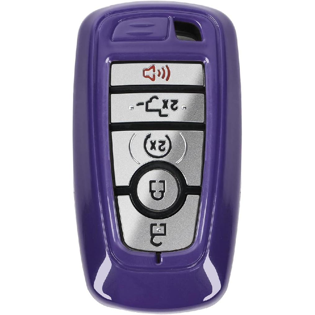 Hoolcar Key Fob Cover Case Key Holder Shell Remote Control Smart Key Fob Protector Compatible with 2018-2024 Ford F150 Explorer, 2021-2024 Ford