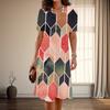Women's Fashion Graceful Simple Grid Print Summer Spring Short Sleeve O-Neck Casual Dresses