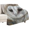 Barn Owl Art Throw Blanket Cozy Microfiber Throw Blanket for Home Bedroom