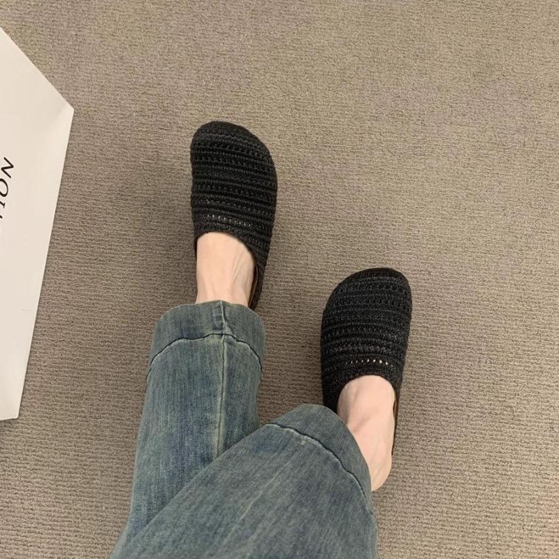 Thick-soled Cloth Hollowed-out Ken Shoes, Slippers, Outer Wear, Spring and Summer, One Pedal Out, Slippers, Bag Head, Half-drag Lazy Shoes