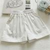 Girls Summer Preppy Blue White Plaid Bubble Hem Sleeveless Top And White Shorts Two Piece Outfit Set