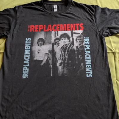The Replacements czarna koszulka rzadka Krótki rękaw Ciężka bawełna Unisex Koszulka