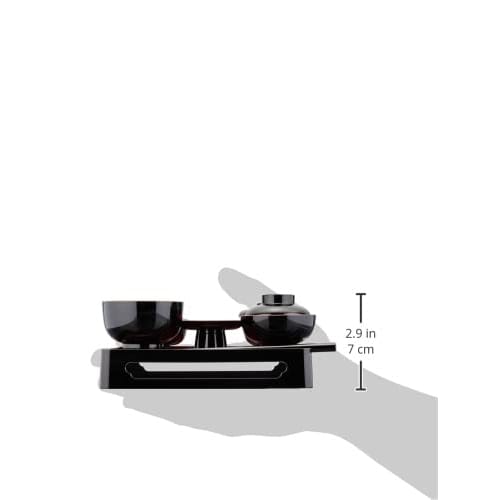 Buddhist Meal Tray, 4.5 Inches, Black (inner Red), 4307450400011