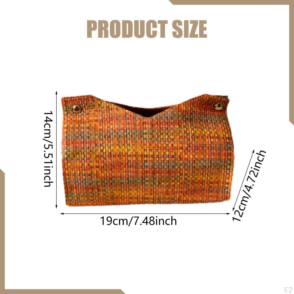 Tissue Box Cover Facial Paper Holder Napkin Organizer Dispenser PU Leather Holder, for