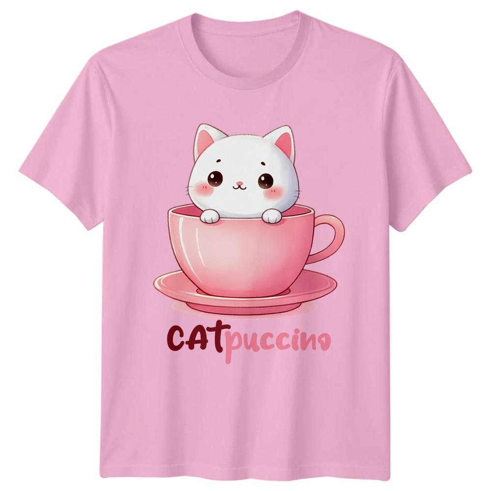 Catpuccino Unisexs TShirt Cat Coffee Birthday Gift For Her