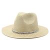 Spring And Summer Sunscreen Outdoor Sunshade Panama Hat Flat-Brimmed Retro Jazz Top Hat Men'S And Women'S Straw Hats