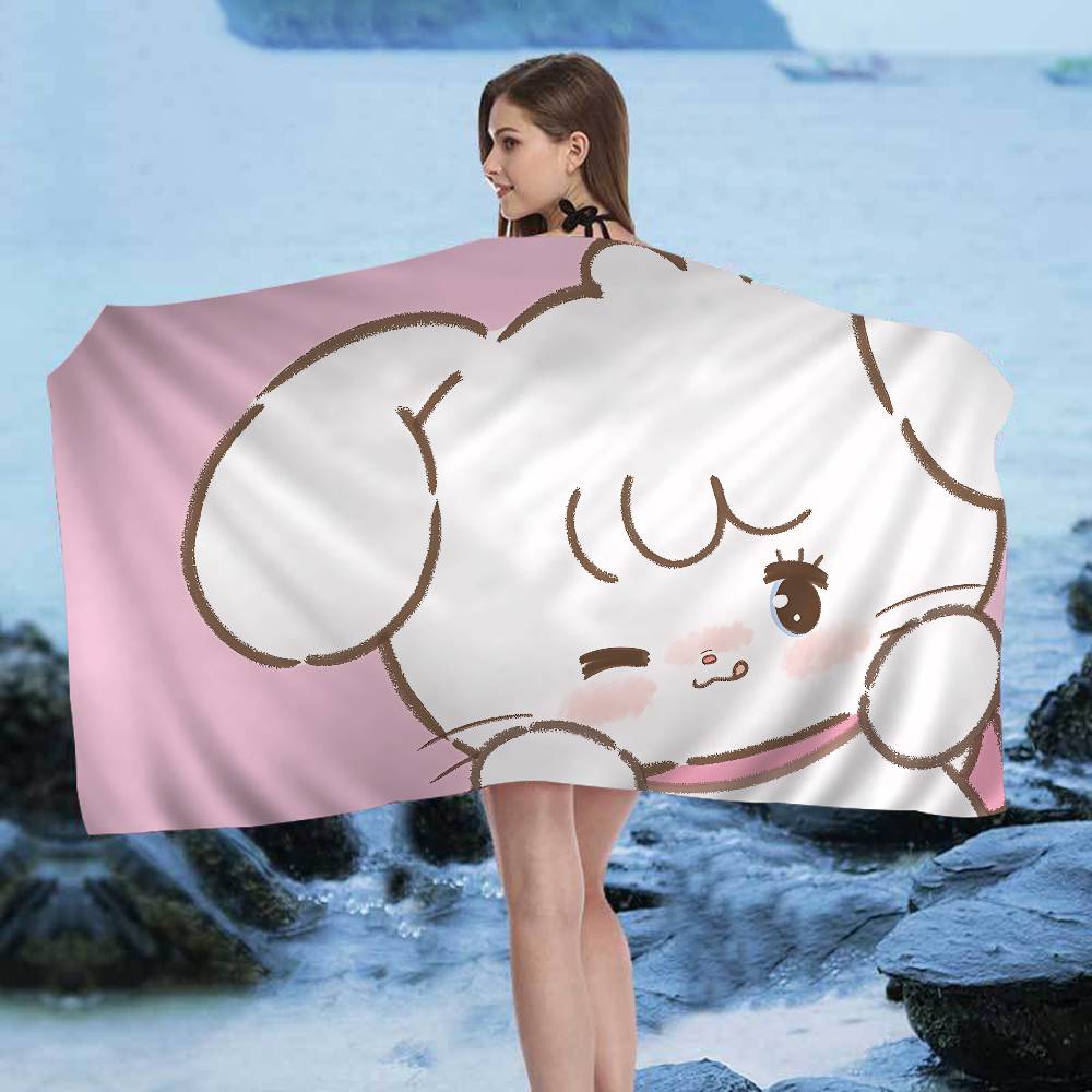kawaii Cat Mikko artwork I-Illustrations Big Microfiber Beach Towels Quick Dry Towel Sand Pool Towel for Travel Swim Pool Yoga