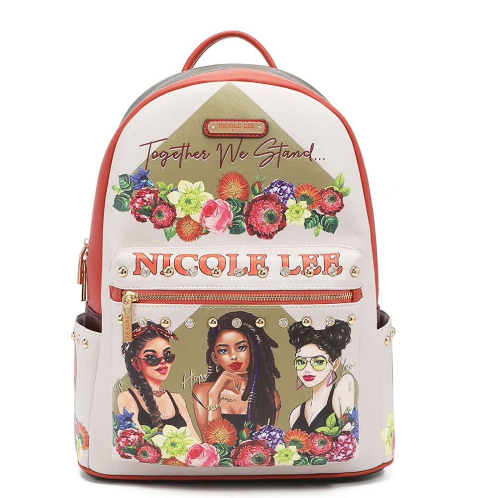 

NICOLE LEE USB12769L Antique Rucksack 21L with USB Port Backpack Large Bag Bijou Travel Vegan Leather Vegan Nicole Lee SDGs Sustainable Christmas Gift