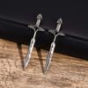 Men Rock Punk Sword Stud Earrings, Waterproof Stainless Steel Retro Celtic Knot Tribal Amulet Earring Gifts Jewelry