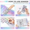 2023 Laser Budget Binder Zipper Envelopes Organizer Cash Envelopes for Budgeting Saving Money A6 Planner 6 Pockets Accessories