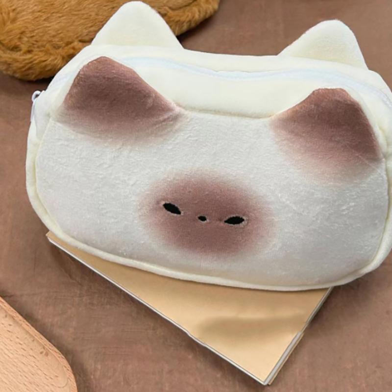 Japoński Uroczy Kreskówkowy Kot Syjamski Pu Chleb Pluszowy Piórnik o Dużej Pojemności Kawaii Chłopiec Dziewczynka Piórnik Artykuły Szkolne