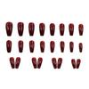 Glossy Wine Red High-Grade Cherry Retro Wearable Nails - Set of 24
