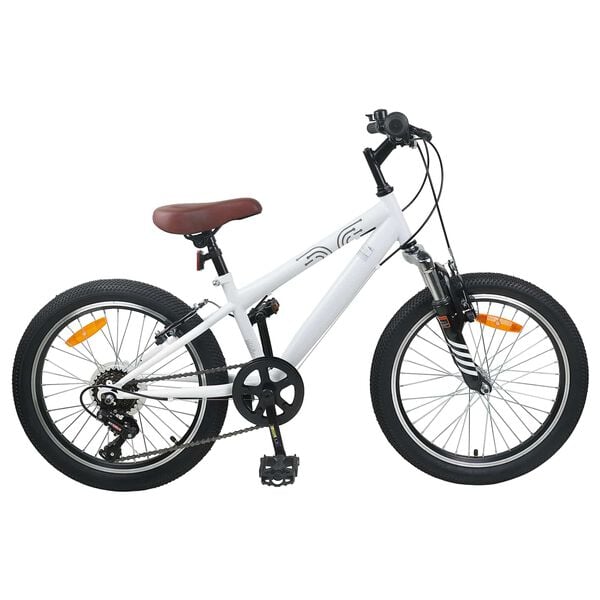 vidaXL Mountain Bike 20 Inch 6-Speed for 5-8 Years White