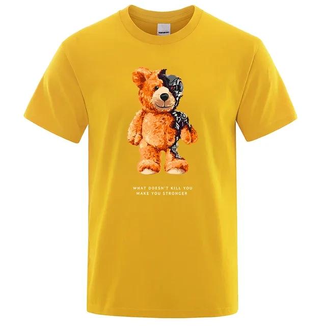T shirt Men Short Sleeve Teddy Bear Show You What I Am Really Look Like T-Shirt Oversized Cotton Tees Fashion Casual Clothing